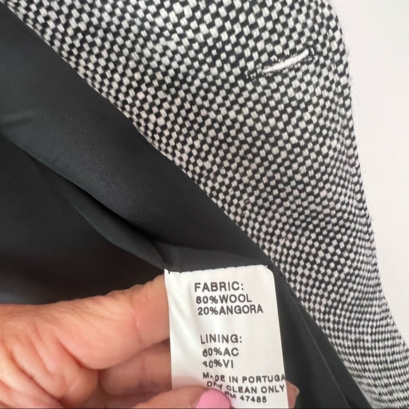 Philippe Adec Paris Womens Double Breasted Jacket Blazer Size 2 Black White - Picture 8 of 8